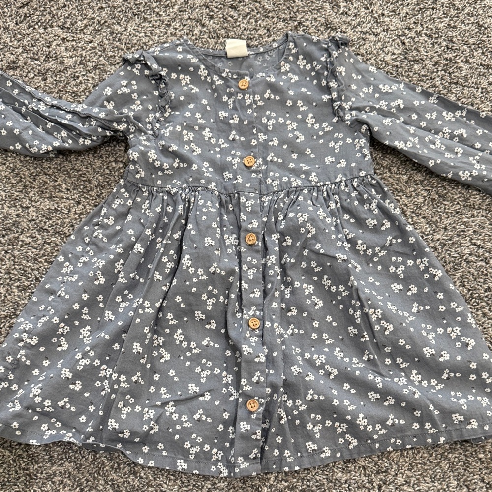 H&M Gray Floral Kids Dress